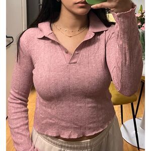 Zara Long sleeve crop shirt S